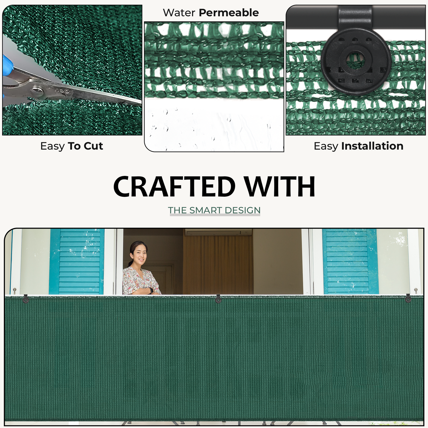 Green Fabric Fence 150gsm - 1.5m x 10m