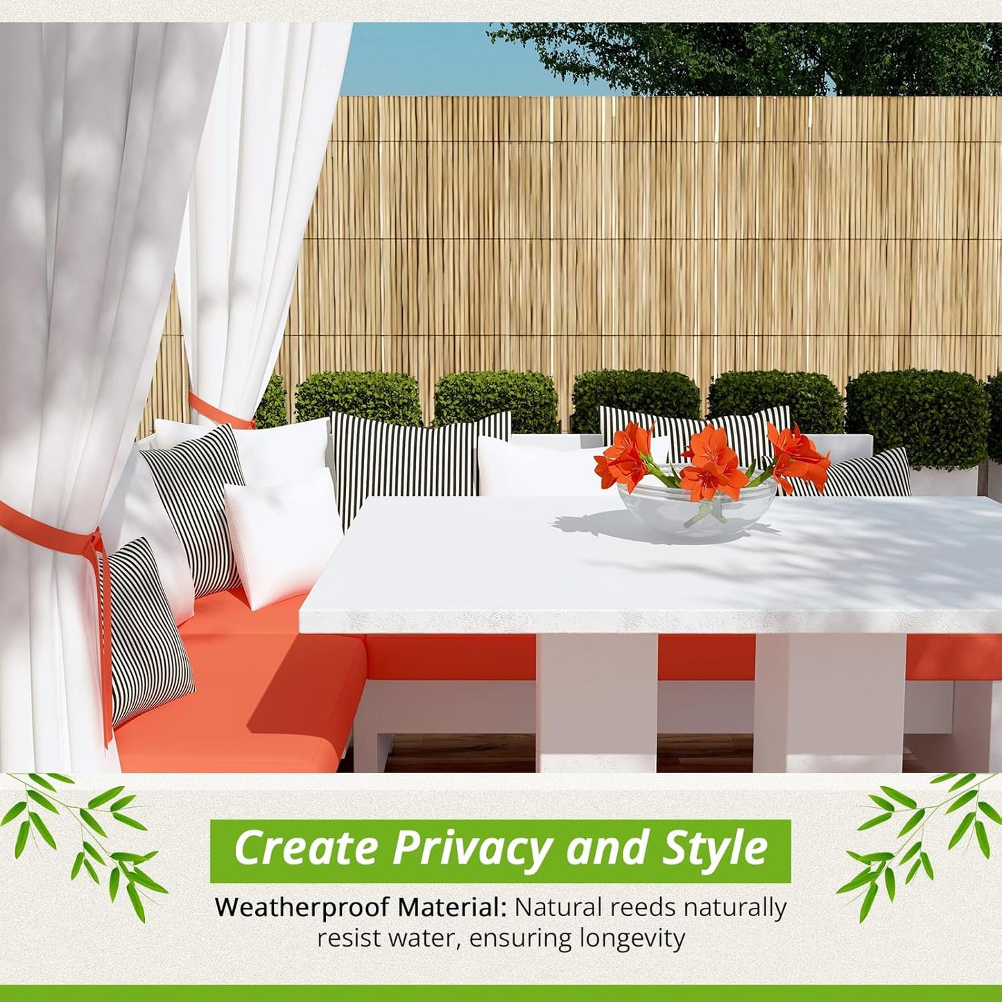High Quality Peeled Reed Fence - 2m x3m (SI-HH1084)