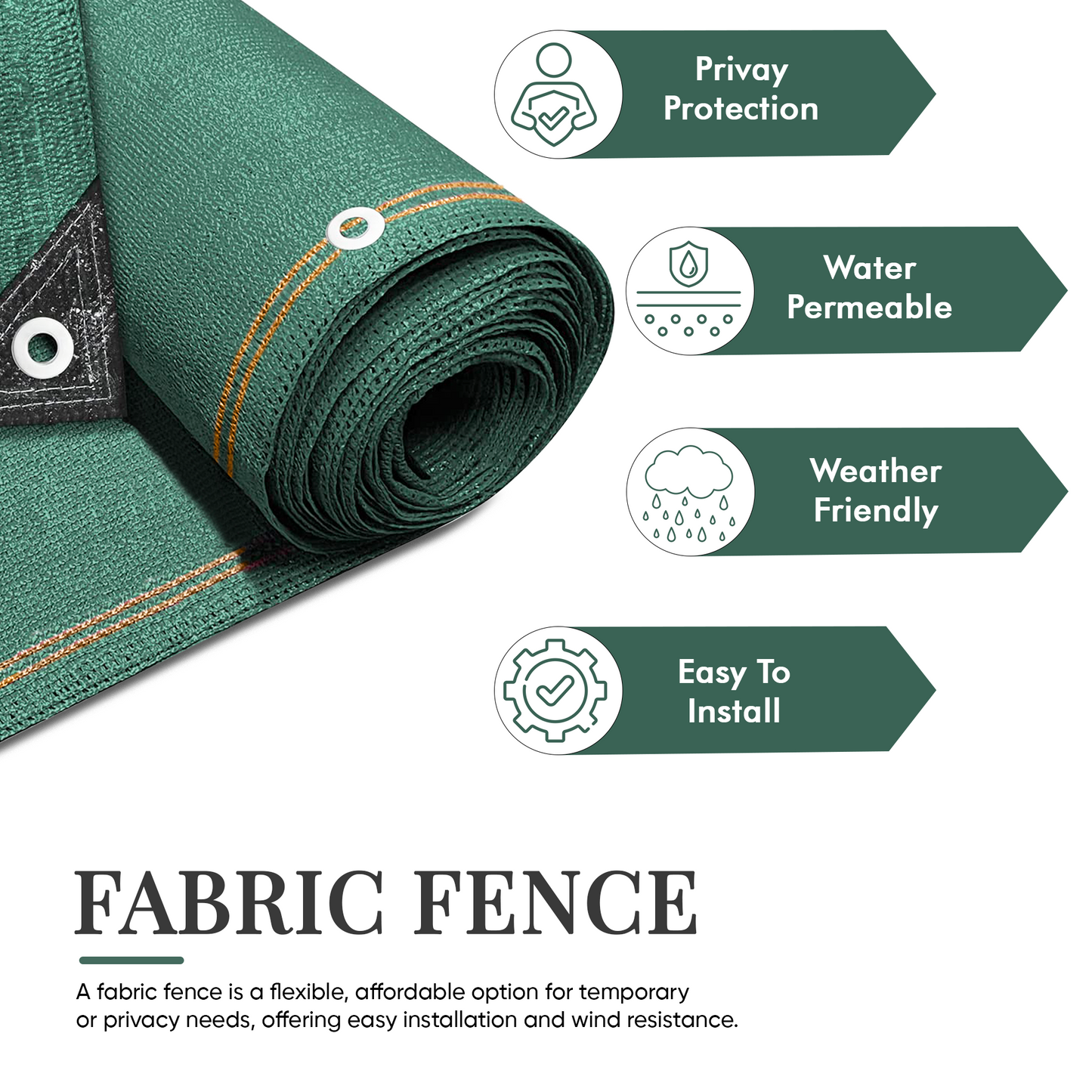 Anthracite Fabric Fence 150gsm - 1m x 10m