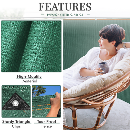 Green Fabric Fence 150gsm - 1.8m x 10m