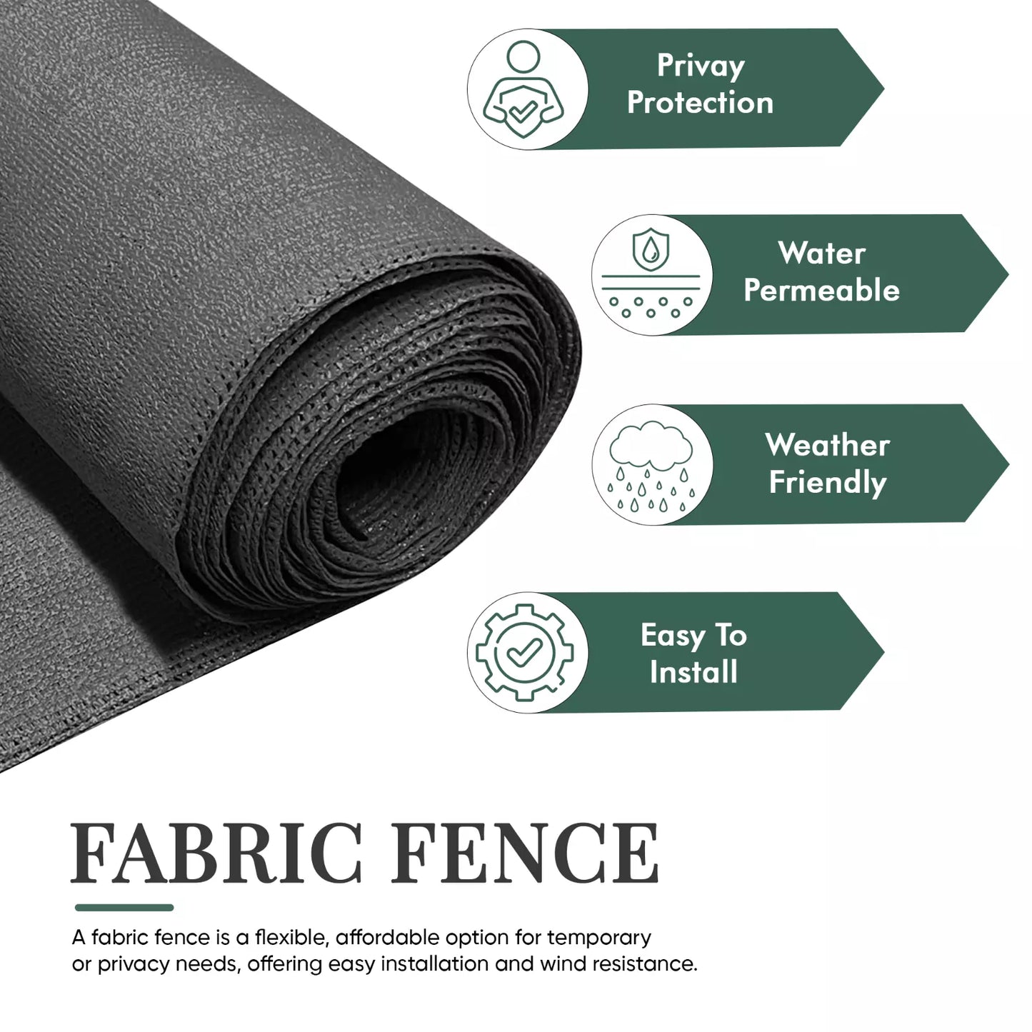 Anthracite Fabric Fence 230gsm - 1m x 10m (SI-HH1076)