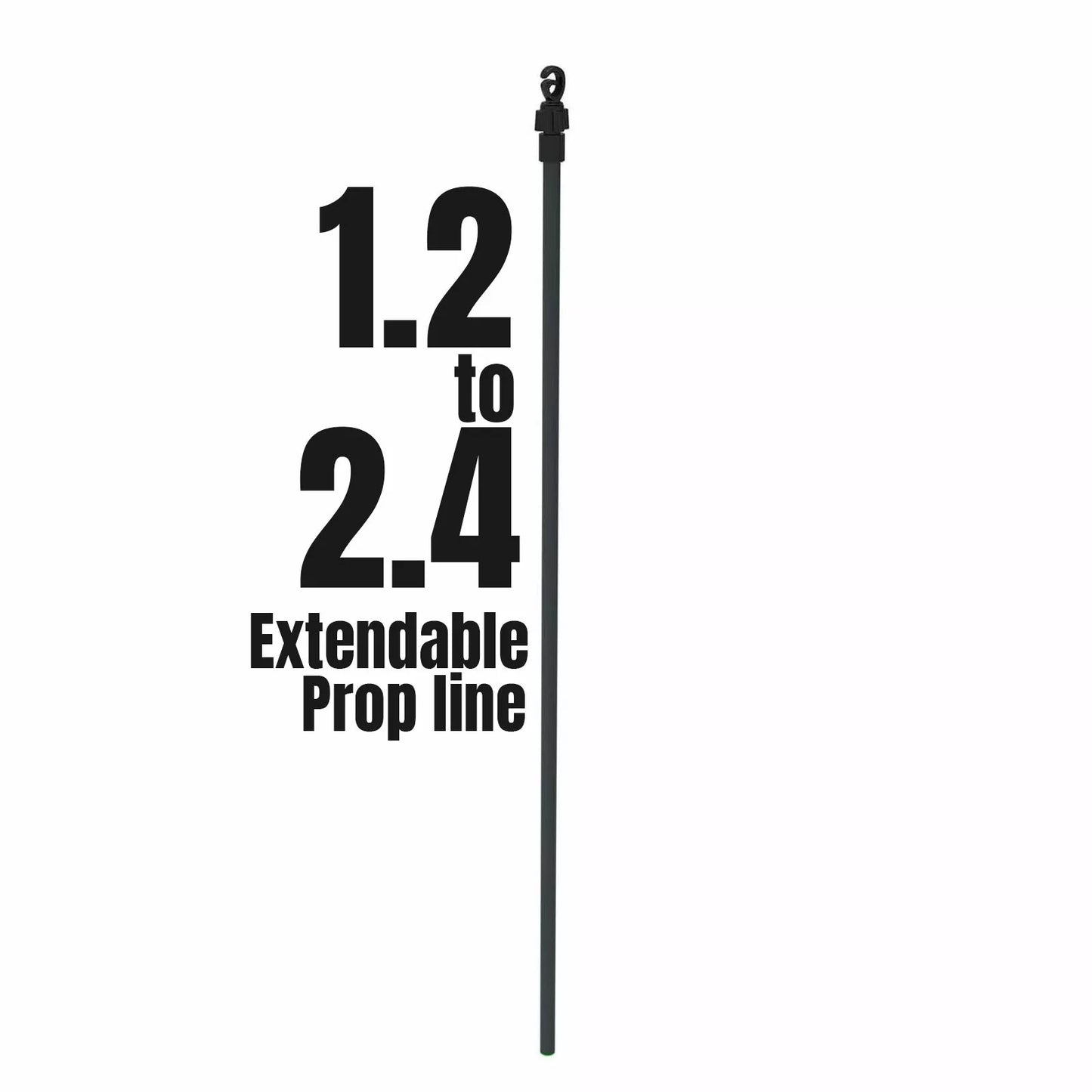 Extendable Heavy Duty Galvanised Clothes Prop Washing Line Pole 2.6m Outdoor