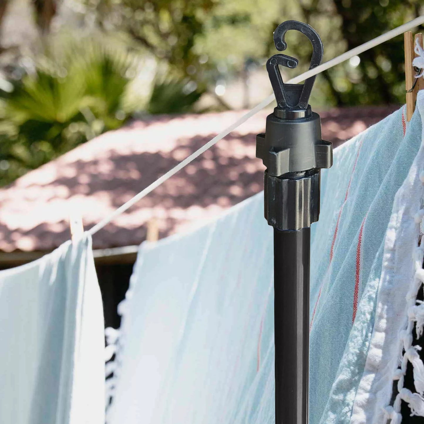 Extendable Heavy Duty Galvanised Clothes Prop Washing Line Pole 2.6m Outdoor