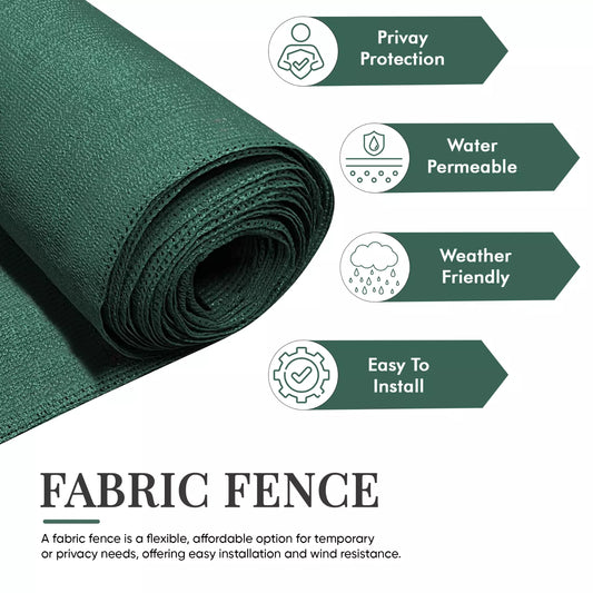 Green Fabric Fence 230gsm - 1.5m x 10m
