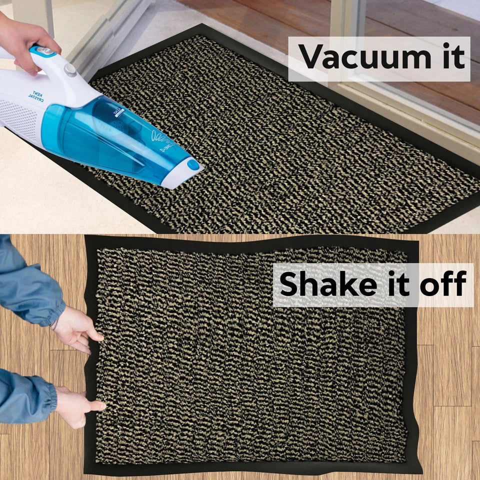Large Heavy Duty Non Slip Rubber Back Door Mat Hallway Kitchen Floor Rug Barrier 50x80cm