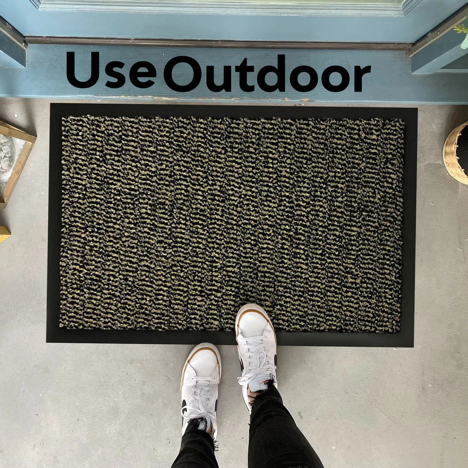 Large Heavy Duty Non Slip Rubber Back Door Mat Hallway Kitchen Floor Rug Barrier 50x80cm