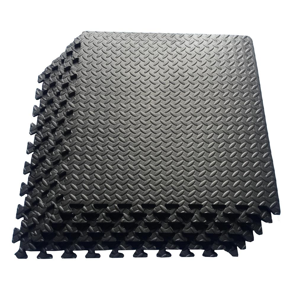 BLACK LEAF/OLIVE PATTEREN EVA MATS-61 x 61 cm x 1cm-(SI-FM1)