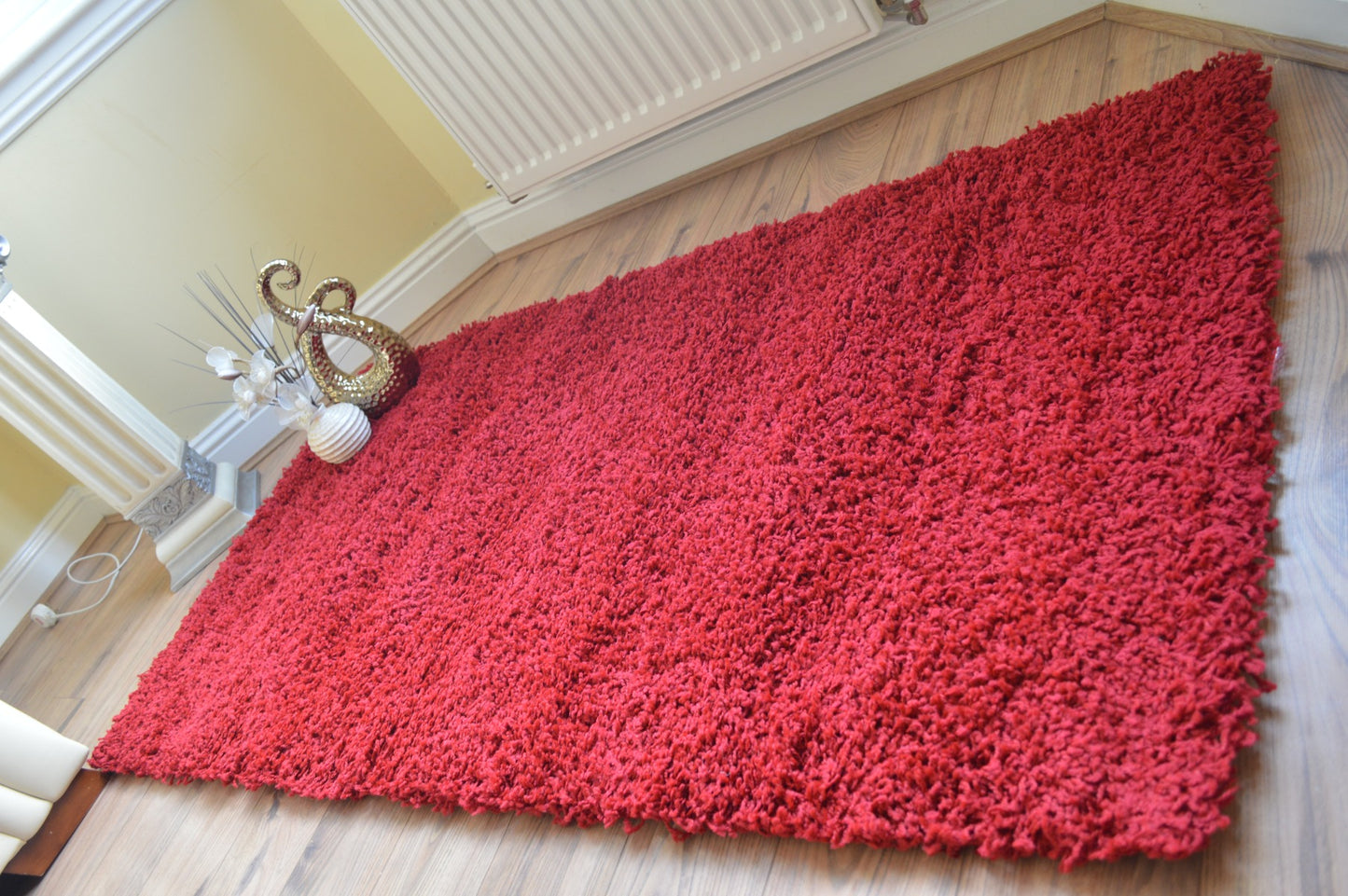 WINE RED SHAGGY RUG - 60 x 110cm(SI-SR3010)