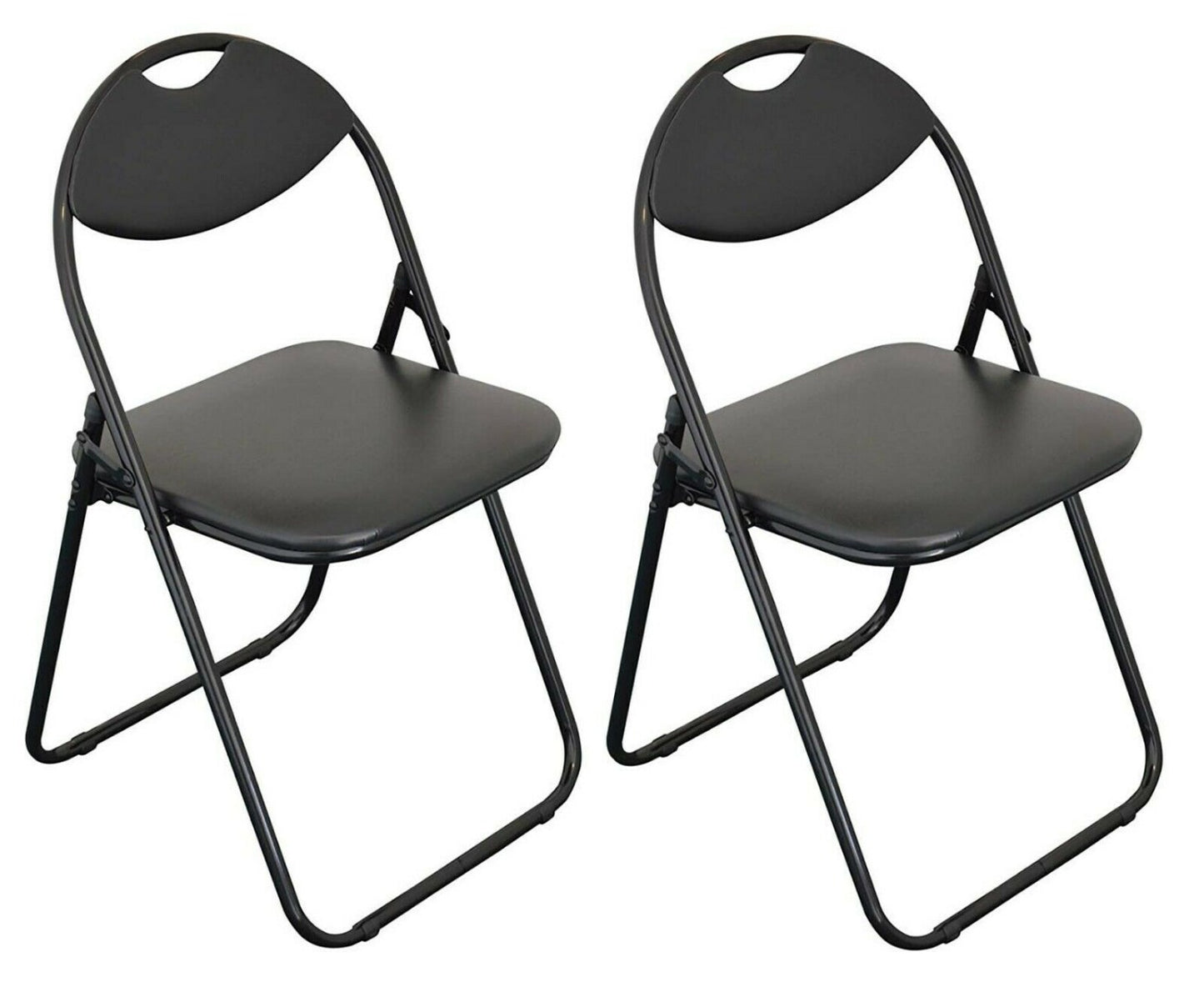 Folding Chair Faux Leather-Black SI-HH1038