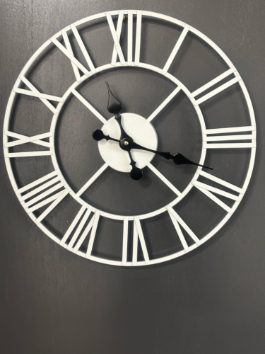 40cm white metal clock