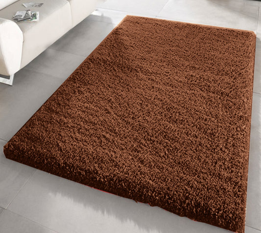 CHOCOLATE BROWN SHAGGY RUG -  60 x 110cm(SI-SR3014)
