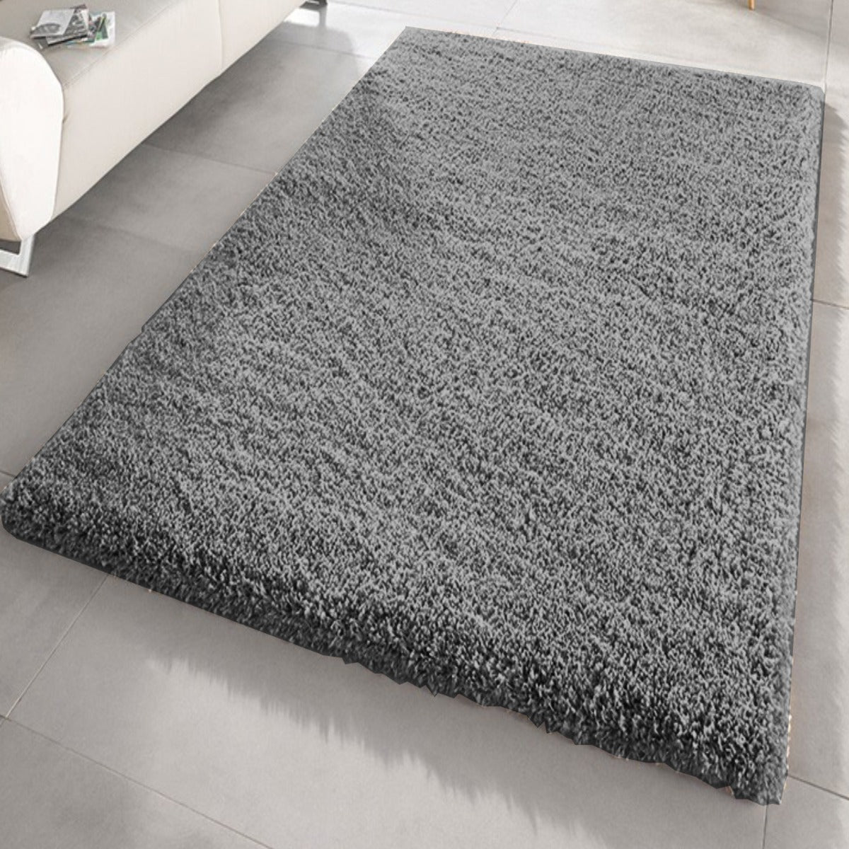 DARK GREY SHAGGY RUGS - 80 X 150CM(SI-SR3032)