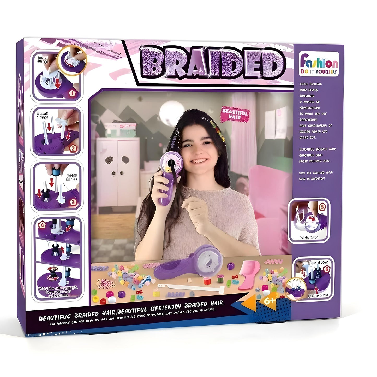 Automatic Hair Styling Tool – Easy Twist Braider Kids DIY Electric Machine Toy