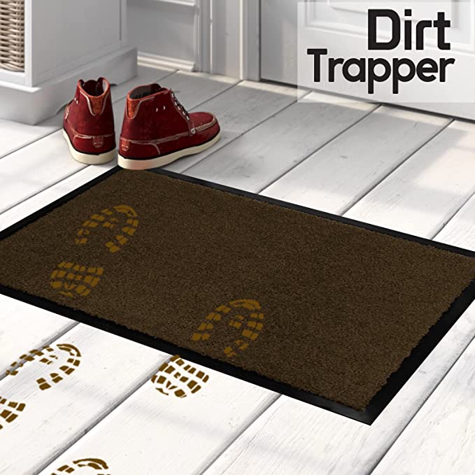 Indoor Outdoor, Non Slip, Dirt Trapping Arran Mat 120x180cm Brown