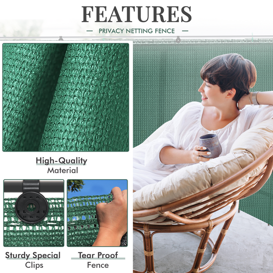Green Fabric Fence 150gsm - 1.8m x 10m