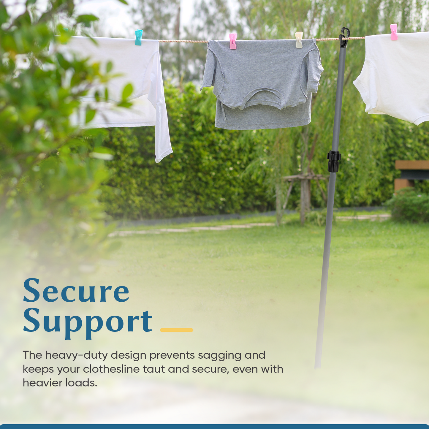Extendable Heavy Duty Galvanised Clothes Prop Washing Line Pole 2.6m Outdoor