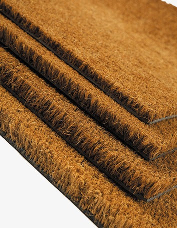 Coir Matting Natural Coir Entrance Door Mat Indoor Outdoor - Non-Slip Doormat with thick Bristle & Heavy Duty Rubber Back (100 X 125 CM))