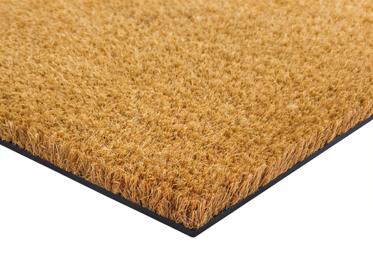 Coir Matting Natural Coir Entrance Door Mat Indoor Outdoor - Non-Slip Doormat with thick Bristle & Heavy Duty Rubber Back (100 X 125 CM))
