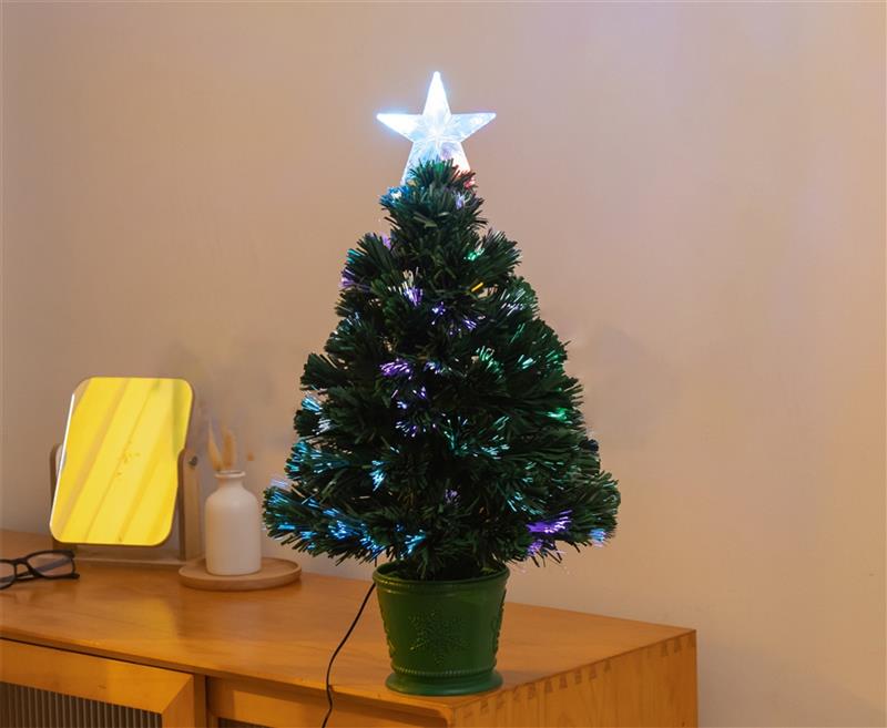 2FT (60CM) FIBRE OPTIC GREEN TREE