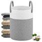 Large Laundry Bags Clothes Basket Bin Bamboo Handles Collapsible Laundry Hamper