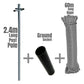 2.4M WASHING PROP LINE POST POLE DRYER CLOTH LINE SOCKET (SI-PROP2)