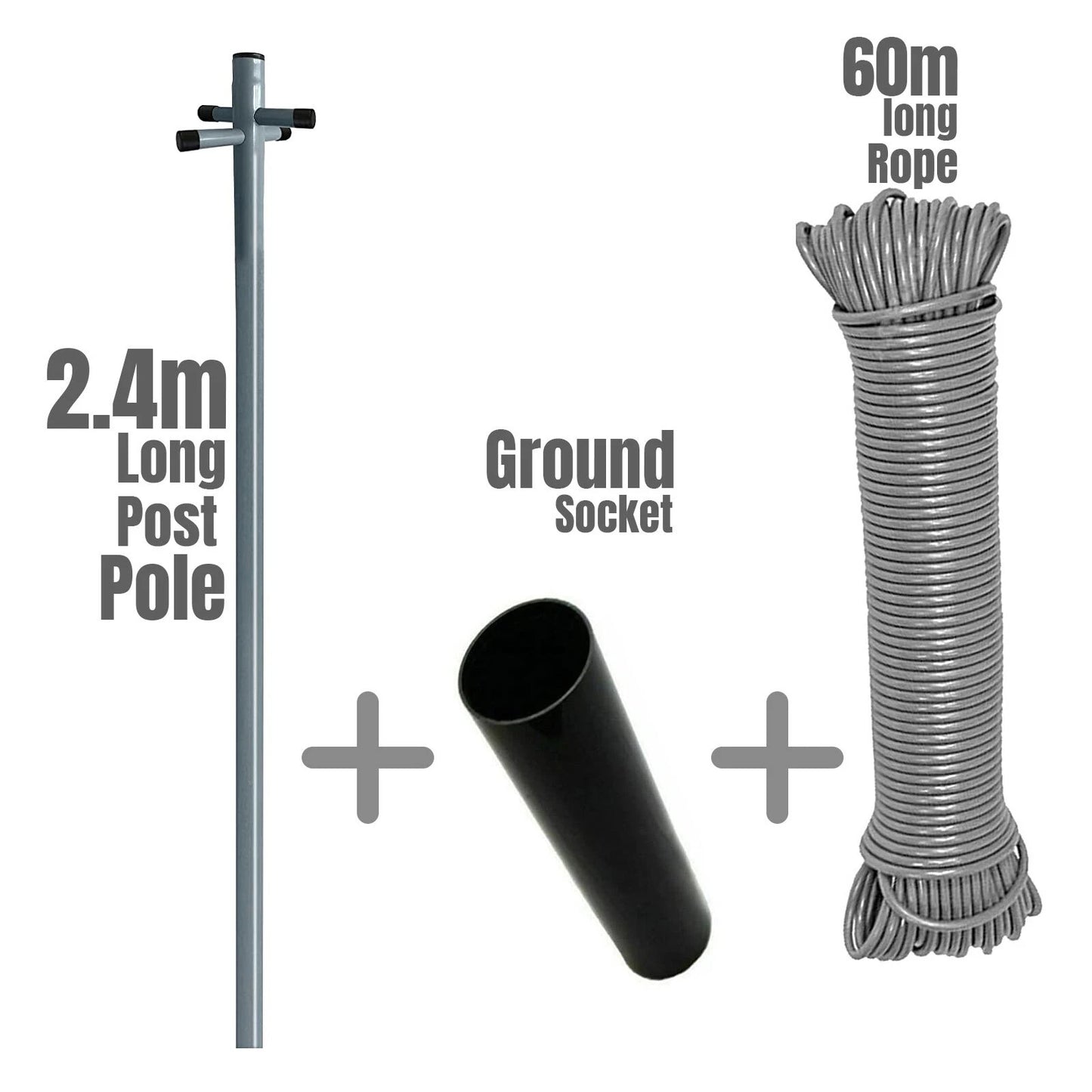 2.4M WASHING PROP LINE POST POLE DRYER CLOTH LINE SOCKET (SI-PROP2)