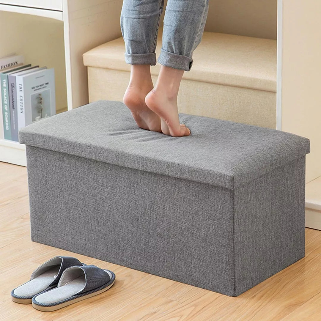 Large Storage Box Ottoman-Foot Rest Stool Multifunctional Storage Bin Toys