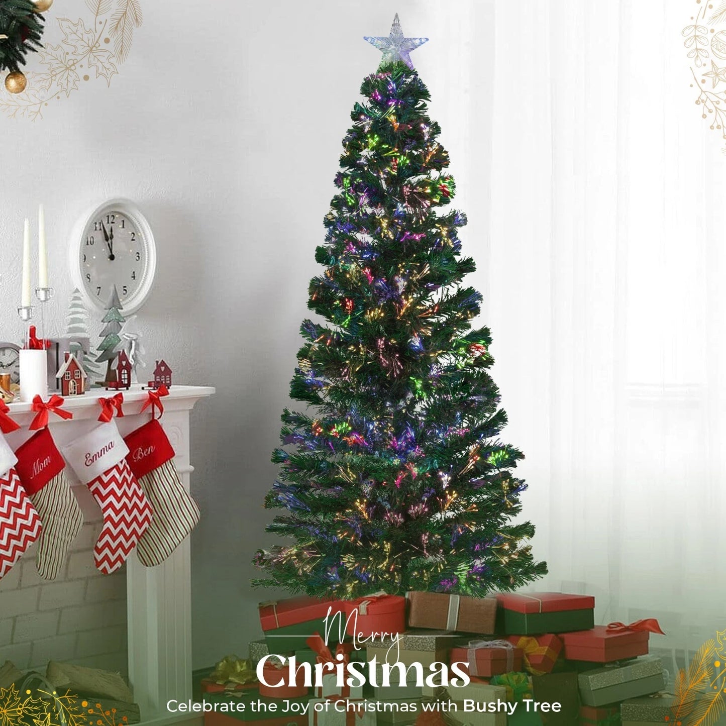 4FT FIBRE OPTIC GREEN TREE Xmas