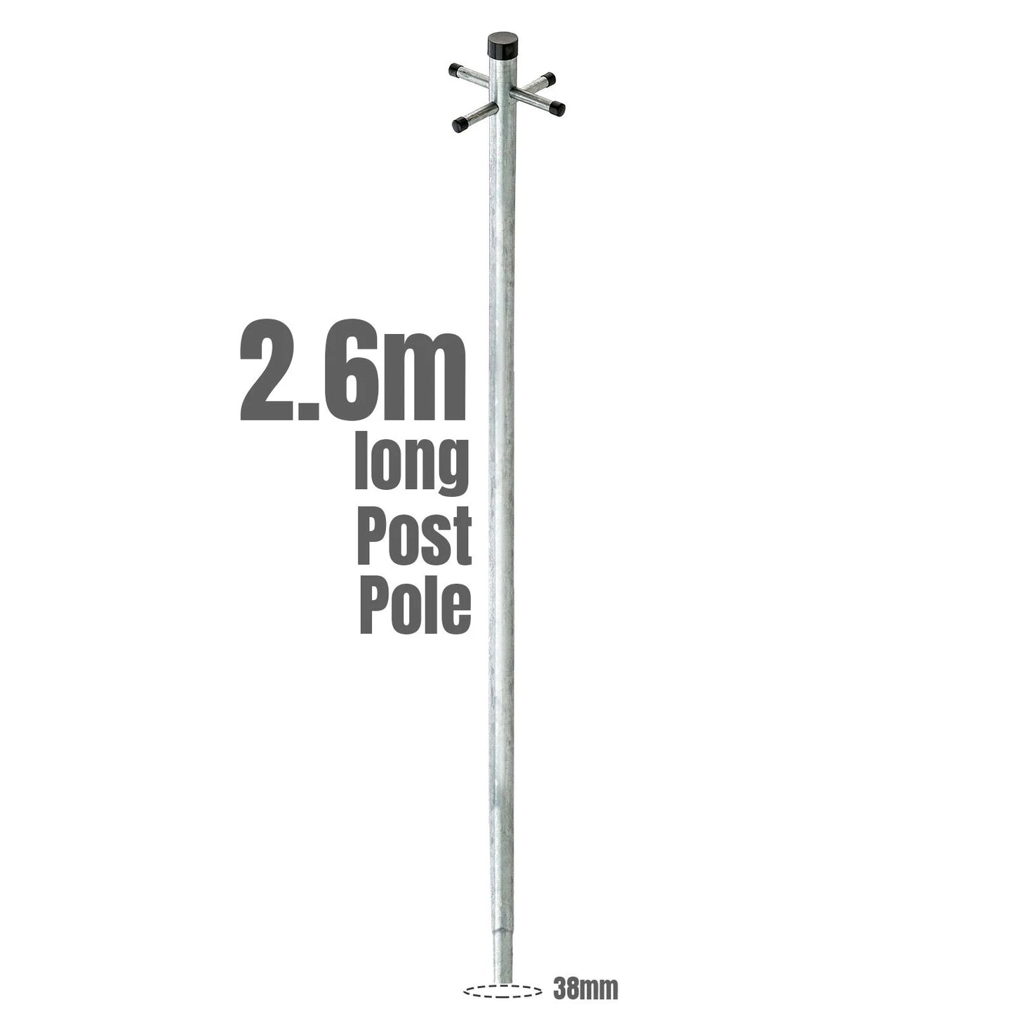 2.6m Heavy Duty Galvanized Clothes Pole