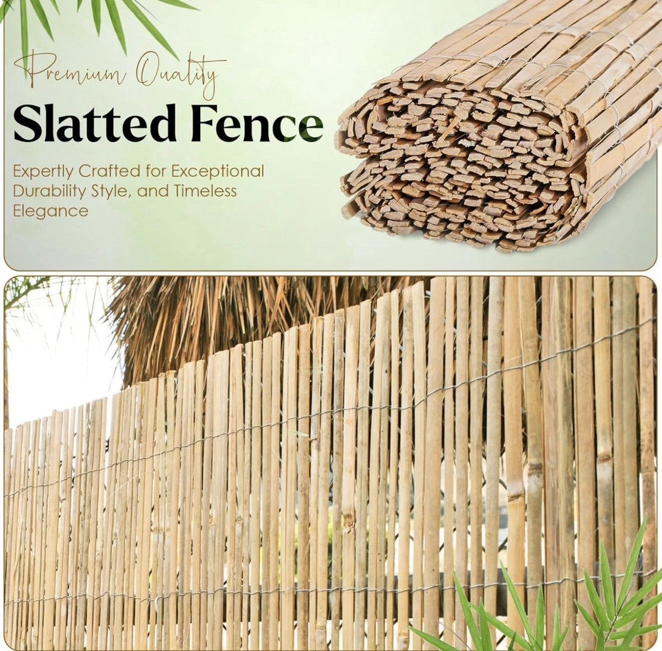 Bamboo Slat Screening Fence -1M X 4M (SI-HH1010)