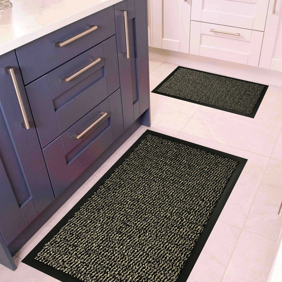 Large Heavy Duty Non Slip Rubber Back Door Mat Hallway Kitchen Floor Rug Barrier 50x80cm