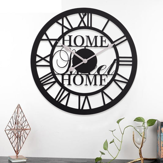 60cm Home Sweet Home Wall Mounted Roman Clock (SIL-312)