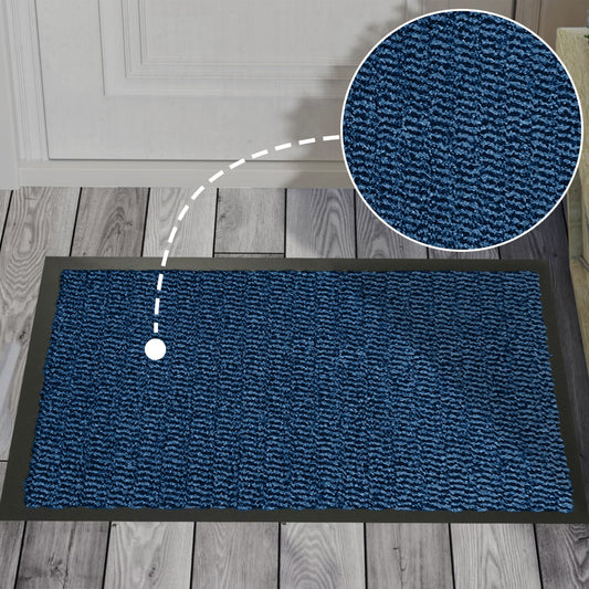 Door Mat Rubber Back Blue 80x300cm