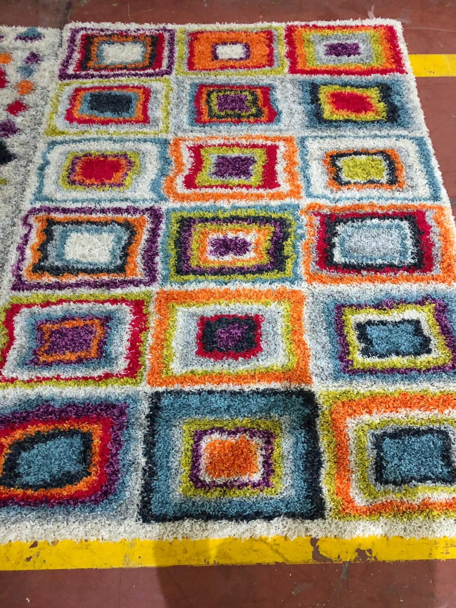 mix Color boxes Shaggy Rug 60 *110 (Si-sr3024)