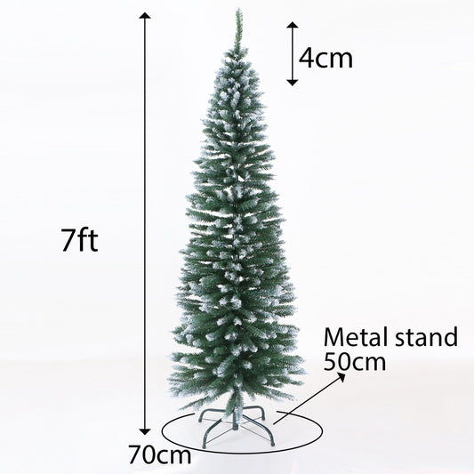 Artificial Slim Frosted Pencil Tree-7Ft