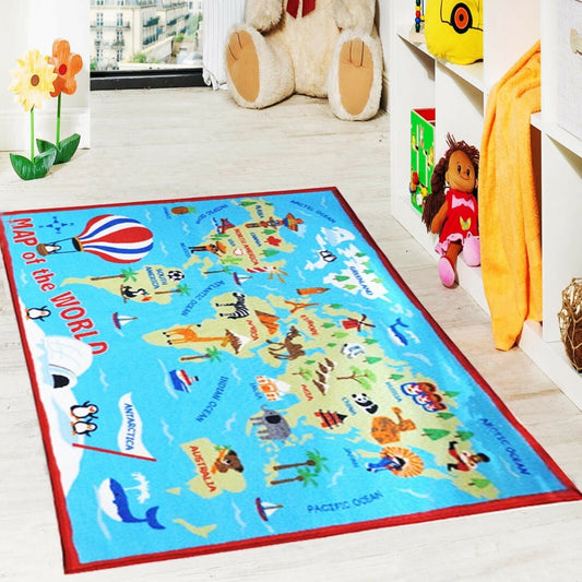 World Map Kids Rug (100 x 165cm ) SI-545