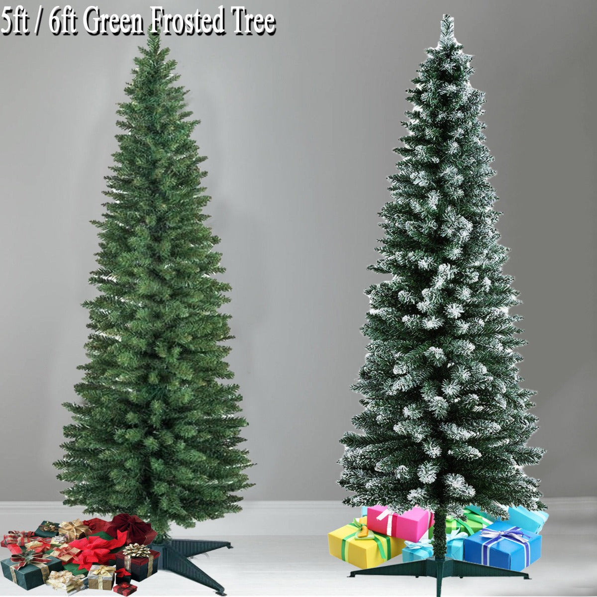 6ft Slim Pencil Green Frosted Artifical Tree (SI-FO2031)