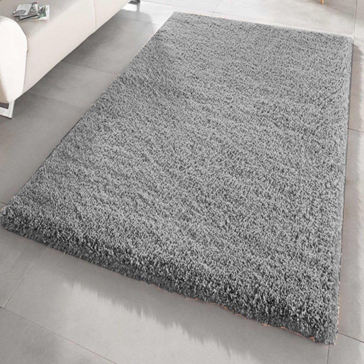 Silver Grey Shaggy Rug 200 x 290cm