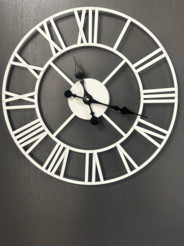 60cm Metal Clock White