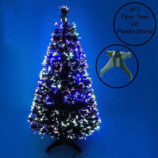 FIBER OPTIC BLACK CHRISTMAS TREE-4FT